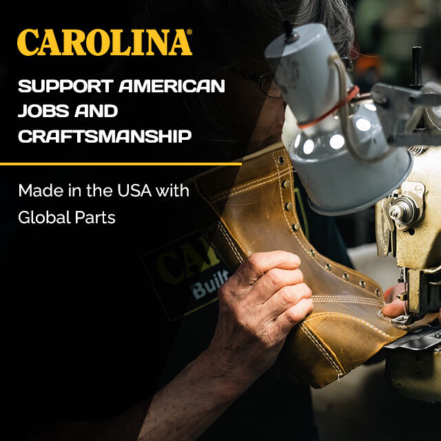 Support American Jobs and Craftsmanship. Women sews boot. Made in the USA with Global Parts. Shop Domestic